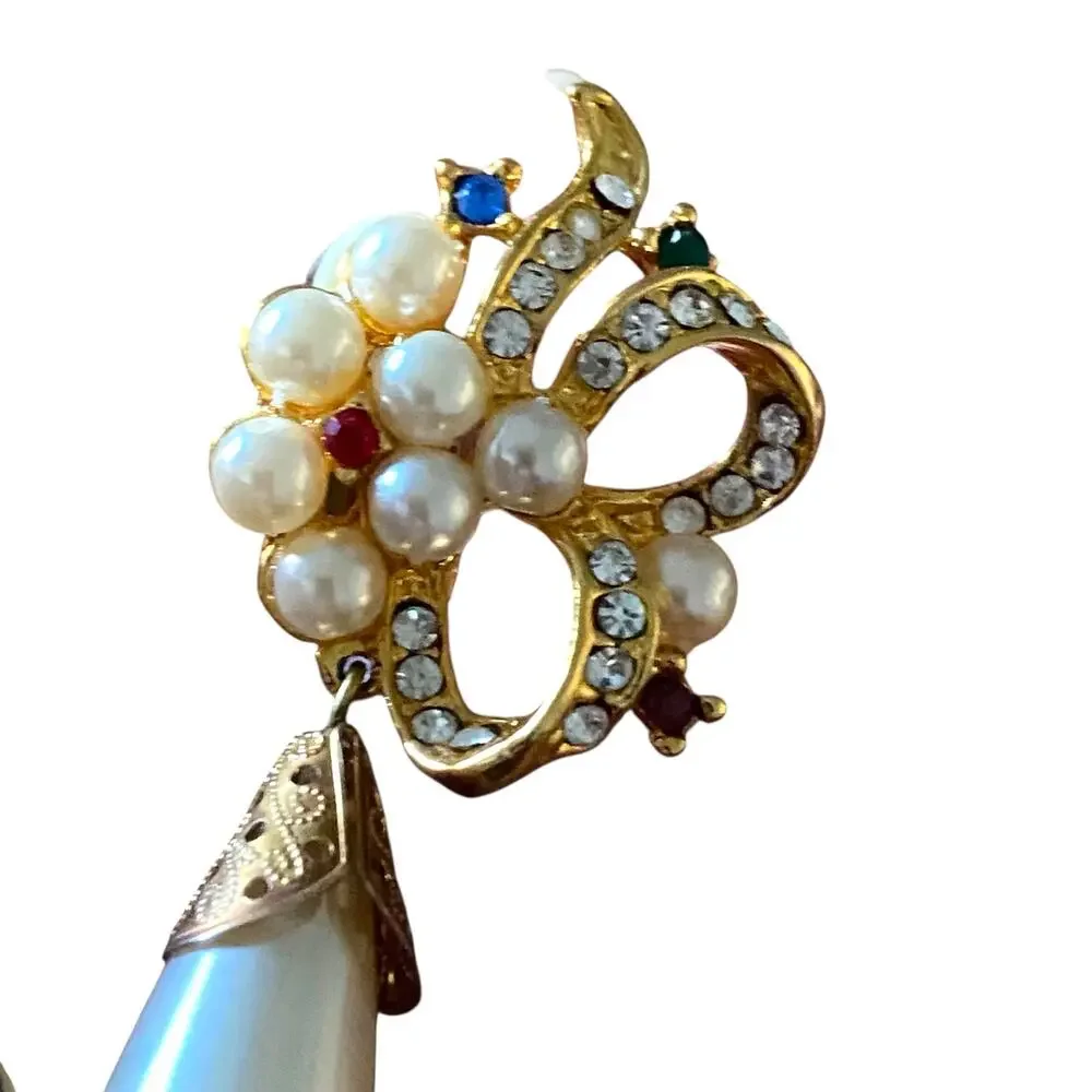 Gorgeous Vintage French designer Clip-on Drop Earrings - 3